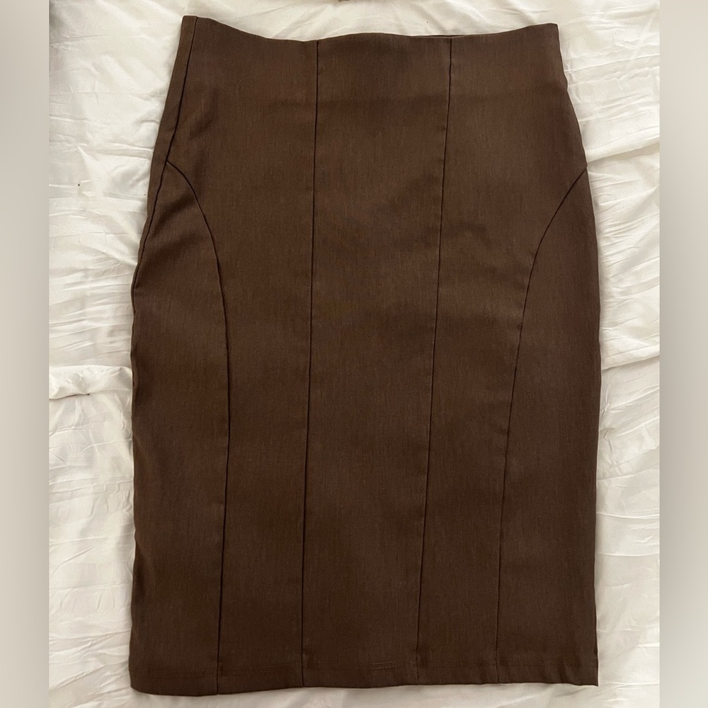Brown pencil skirt